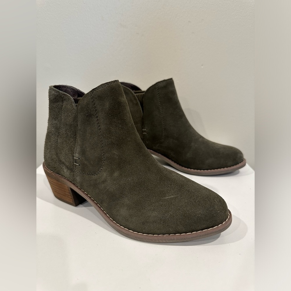 Green Suede Me Too Ankle Boots